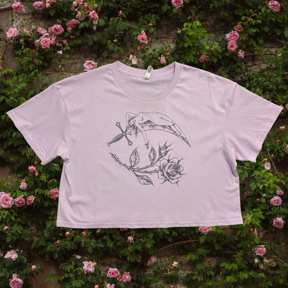 L - SAMPLE Sharp as a Woman, Dark Print Crop